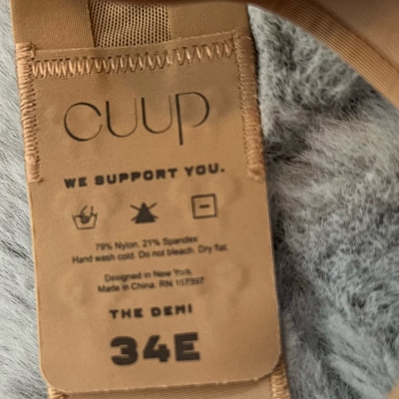 CUUP The Demi Bra Size 34E In Tan Neutral Unlined - Picture 2 of 10